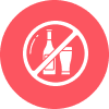 Icon depicting no alcohol allowed.